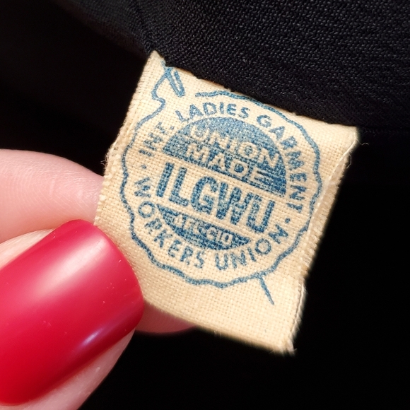 50s 60s Vintage Gimbels Navy Blue Mod Pencil Skirt & Cropped Jacket Set - Picture 6 of 9